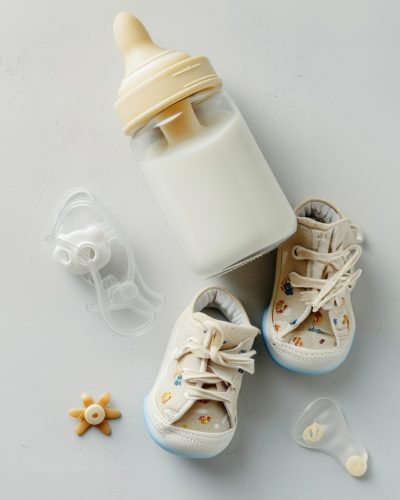 baby-bottle-shoes-pacifier-white-background